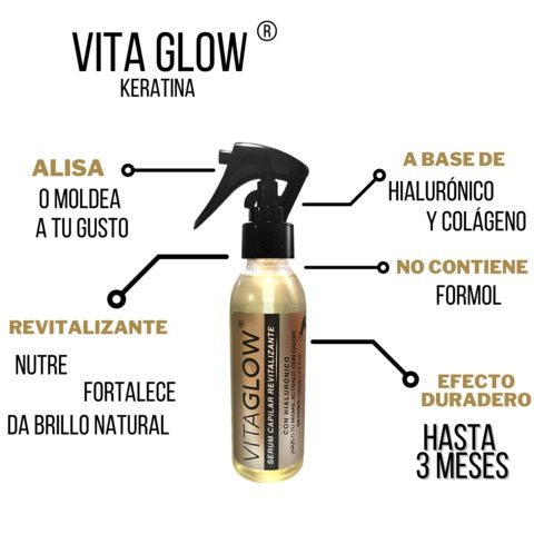 Alisazante Permanente con Keratina Vita Glow - Fórmula sin Formol