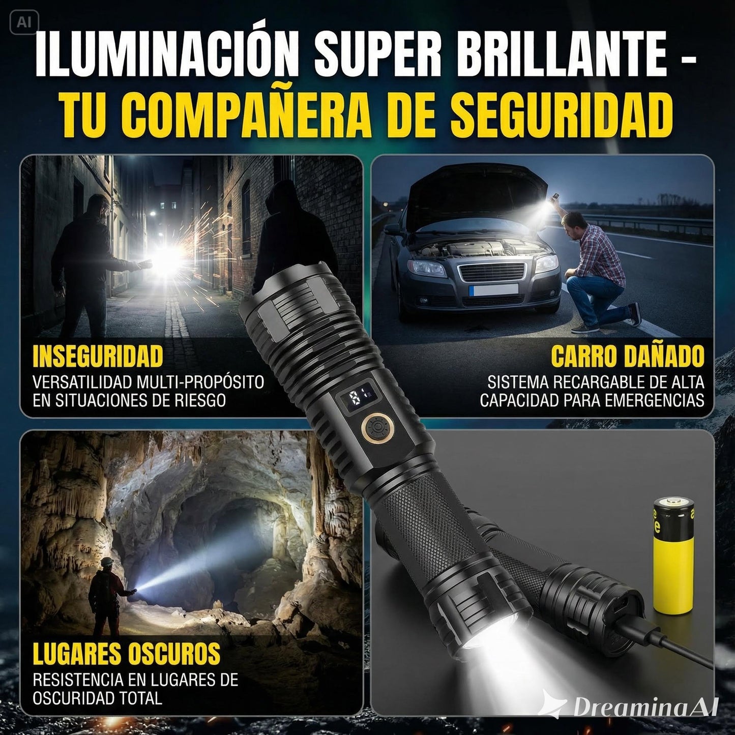 Linterna Táctica de Alto Rendimiento