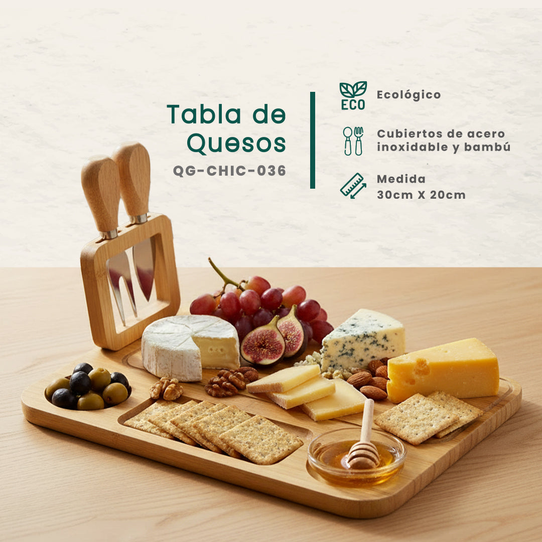 Tabla Para Quesos De Bamboo