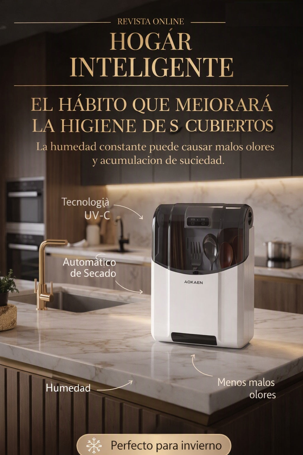 Escurridor desinfectante para cubiertos